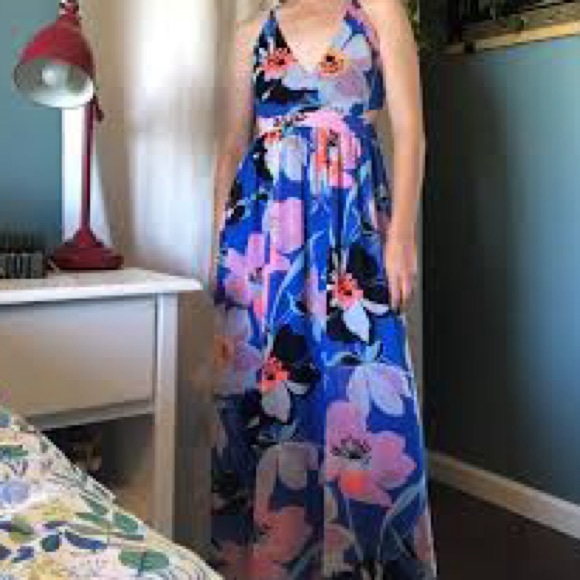 Express Floral Cutout Maxi Dress XS - Picture 7 of 14